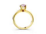Yellow gold Fancy Pink Pear Cut Diamond Solitaire Engagement Ring with Round Band and Four-Prong Setting_176