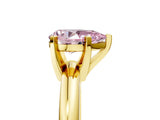 Yellow gold Fancy Pink Pear Cut Diamond Solitaire Engagement Ring with Round Band and Four-Prong Setting_178
