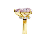 Yellow gold Fancy Pink Pear Cut Diamond Solitaire Ring with Classic Band and Four-Prong Setting_5