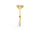 Yellow gold Fancy Pink Pear Cut Diamond Solitaire Ring with Flower Prong Setting and Classic Band_116