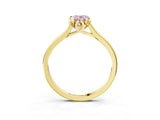 Yellow gold Fancy Pink Pear Cut Diamond Solitaire Ring with Flower Prong Setting and Classic Band_39