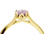 Yellow gold Fancy Pink Pear Cut Diamond Solitaire Ring with Flower Prong Setting and Classic Band_40