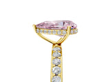 Yellow gold Fancy Pink Pear Cut Diamond Solitaire Ring with Pavé Band and Hidden Halo_26