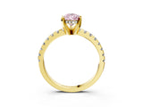 Yellow gold Fancy Pink Pear Cut Diamond Solitaire Ring with Round  Pavé Band and Four-Prong Setting_39
