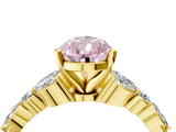 Yellow gold Fancy Pink Pear Cut Diamond Solitaire Ring with Side Stones and Four-Prong Setting_61