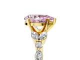 Yellow gold Fancy Pink Pear Cut Diamond Solitaire Ring with Side Stones and Four-Prong Setting_62