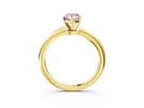 Yellow gold Fancy Pink Pear Cut Diamond Solitaire Ring with Six-Prong Setting and Classic Band_288