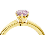 Yellow gold Fancy Pink Pear Cut Diamond Solitaire Ring with Six-Prong Setting and Classic Band_289