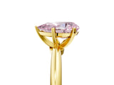 Yellow gold Fancy Pink Pear Cut Diamond Solitaire Ring with Six-Prong Setting and Classic Band_290