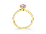 Yellow gold Fancy Pink Pear Cut Diamond Solitaire Ring with Thin Band and Prong Setting_27