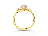 Yellow gold Fancy Pink Pear Cut Diamond Solitaire Ring with Twist Band and Four-Prong Setting_77