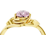 Yellow gold Fancy Pink Pear Cut Diamond Solitaire Ring with Twist Band and Four-Prong Setting_78