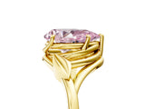 Yellow gold Fancy Pink Pear Cut Diamond Solitaire Ring with Twist Band and Four-Prong Setting_79