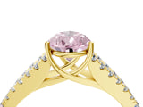 Yellow gold Fancy Pink Pear Cut Diamond Split Shank Pavé Engagement Ring with Four-Prong Setting_64