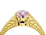 Yellow gold Fancy Pink Pear Cut Diamond Split Shank Ring with Pavé Band and Four-Prong Setting_47