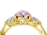 Yellow gold Fancy Pink Pear Cut Diamond Three-Stone Ring with Pear Side Stones and Four-Prong Setting_88