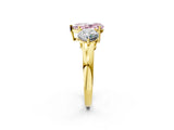 Yellow gold Fancy Pink Pear Cut Diamond Three-Stone Ring with Prong Setting and Classic Band_148