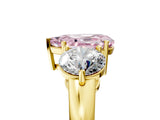 Yellow gold Fancy Pink Pear Cut Diamond Three-Stone Ring with Prong Setting and Classic Band_151