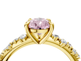 Yellow gold Fancy Pink Pear  Cut Diamond Vine Band with Four-Prong Setting_74