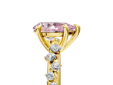 Yellow gold Fancy Pink Pear  Cut Diamond Vine Band with Four-Prong Setting_75