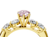Yellow gold Fancy Pink Pear  Cut Five-Stone Prong Set Diamond Ring with Classic Band_36