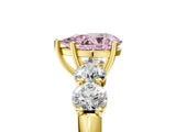 Yellow gold Fancy Pink Pear  Cut Five-Stone Prong Set Diamond Ring with Classic Band_37