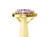 Yellow gold Fancy Pink Pear  Cut Halo Solitaire Engagement Ring with Square Band and Four-Prong Setting_72