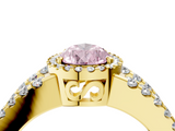 Yellow gold Fancy Pink Pear  Cut Halo Split Shank Diamond Ring with Four-Prong Setting_48