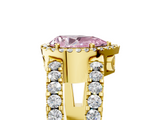 Yellow gold Fancy Pink Pear  Cut Halo Split Shank Diamond Ring with Four-Prong Setting_49