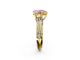 Yellow gold Fancy Pink Pear  Cut Pave Diamond Engagement Ring with Channel Set Band and Four-Prong Setting_22