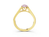 Yellow gold Fancy Pink Pear Cut Solitaire Cathedral Diamond Engagement Ring with Channel-Set Band and Four-Prong Setting_6