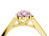 Yellow gold Fancy Pink Pear Cut Solitaire Cathedral Diamond Engagement Ring with Channel-Set Band and Four-Prong Setting_7