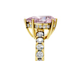 Yellow gold Fancy Pink Pear Cut Solitaire Diamond Engagement Ring with Pavé Band and Six-Prong Setting_17