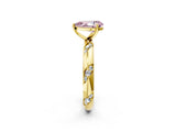 Yellow gold Fancy Pink Pear Cut Solitaire Diamond Engagement Ring with Twisted Pave Band and Four-Prong Setting_5
