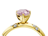 Yellow gold Fancy Pink Pear Cut Solitaire Diamond Engagement Ring with Twisted Pave Band and Four-Prong Setting_7