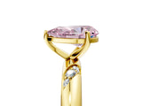 Yellow gold Fancy Pink Pear Cut Solitaire Diamond Engagement Ring with Twisted Pave Band and Four-Prong Setting_8