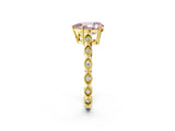 Yellow gold Fancy Pink Pear Cut Solitaire Diamond Ring with Infinity Twist Band and Four-Prong Setting_2