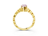Yellow gold Fancy Pink Pear Cut Solitaire Diamond Ring with Infinity Twist Band and Four-Prong Setting_3