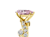 Yellow gold Fancy Pink Pear  Cut Solitaire Diamond Twisted Band with Pave Setting_64