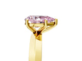 Yellow gold Fancy Pink Pear  Cut Solitaire Engagement Ring with Flat Band and Four-Prong Setting