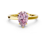 Yellow gold Fancy Pink Pear  Cut Solitaire Engagement Ring with Four-Prong Setting on a Classic Band_20