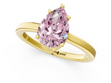 Yellow gold Fancy Pink Pear  Cut Solitaire Engagement Ring with Four-Prong Setting on a Classic Band_21