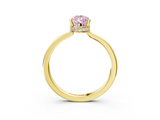 Yellow gold Fancy Pink Pear  Cut Solitaire Engagement Ring with Four-Prong Setting on a Classic Band_23