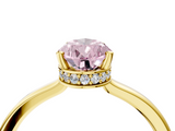 Yellow gold Fancy Pink Pear  Cut Solitaire Engagement Ring with Four-Prong Setting on a Classic Band_24