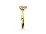 Yellow gold Fancy Pink Pear  Cut Solitaire Engagement Ring with Tapered Band and Four-Prong Setting 2