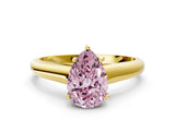 Yellow gold Fancy Pink Pear Cut Solitaire Engagement Ring with Tapered Band and Four-Prong Setting_3