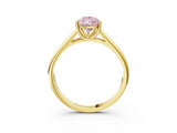 Yellow gold Fancy Pink Pear Cut Solitaire Engagement Ring with Tapered Band and Four-Prong Setting_6