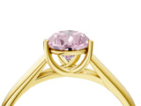 Yellow gold Fancy Pink Pear Cut Solitaire Engagement Ring with Tapered Band and Four-Prong Setting_7