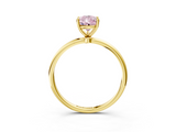 Yellow gold Fancy Pink Pear  Cut Solitaire Engagement Ring with Thin Band and Four-Prong Setting_6