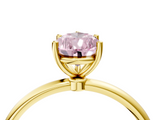 Yellow gold Fancy Pink Pear  Cut Solitaire Engagement Ring with Thin Band and Four-Prong Setting_7